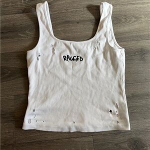 white ribbed ragged priest vest